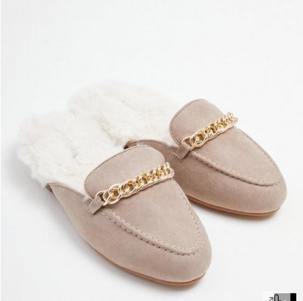 Faux Fur Sueded Mule